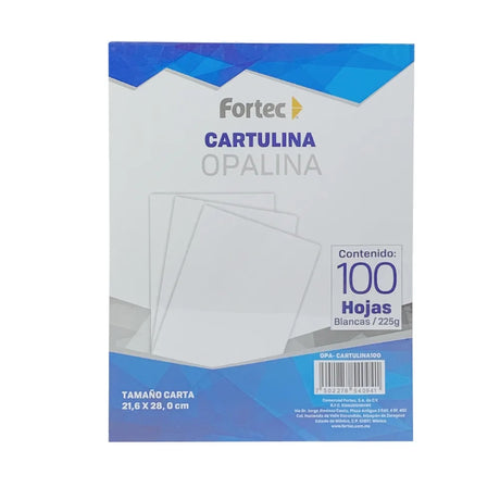 Fortec OPA-CARTULINA 100 papel para impresora de inyección de tinta Carta (215.9x279.4 mm) 100 hojas, Impresión láser/in