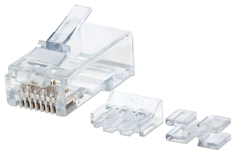 790550 - Intellinet PLUG RJ45 CAT6A SOLIDO UTP BOTE 80 PZAS ORO 50-MICRAS PRO conectores RJ45 Transparente Policarbonato Cat6a