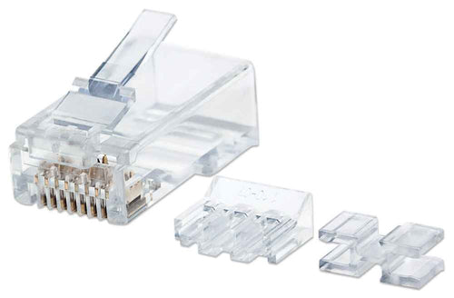 790550 - Intellinet PLUG RJ45 CAT6A SOLIDO UTP BOTE 80 PZAS ORO 50-MICRAS PRO conectores RJ45 Transparente Policarbonato Cat6a
