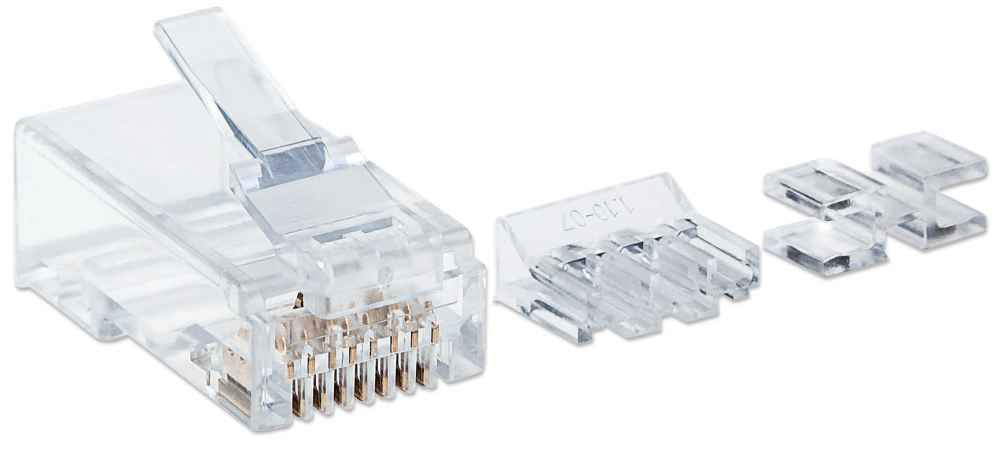 790550 - Intellinet PLUG RJ45 CAT6A SOLIDO UTP BOTE 80 PZAS ORO 50-MICRAS PRO conectores RJ45 Transparente Policarbonato Cat6a