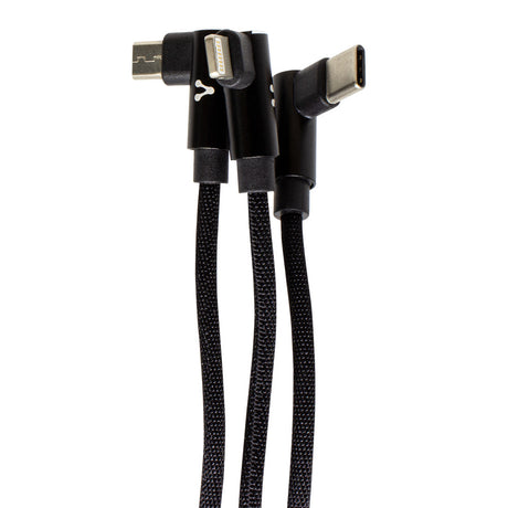 CABLE VORAGO CAB-308 MICRO USB/ LIGHTNING/ USB TIPO C 2.4A NEGRO