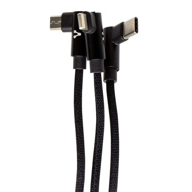 CABLE VORAGO CAB-308 MICRO USB/ LIGHTNING/ USB TIPO C 2.4A NEGRO
