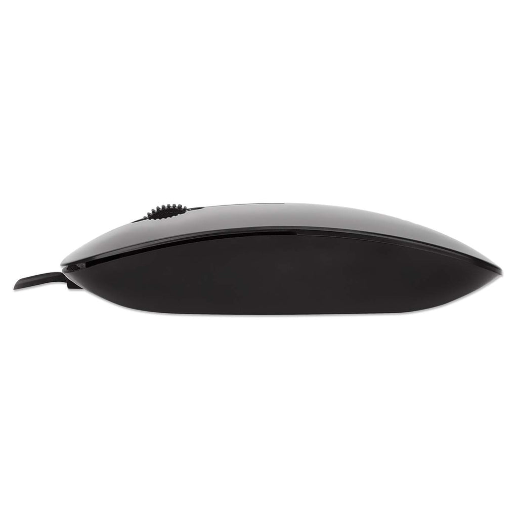 Manhattan Mini Ratón Óptico Silueta Ratón Oficina USB tipo A Óptico 1000 DPI