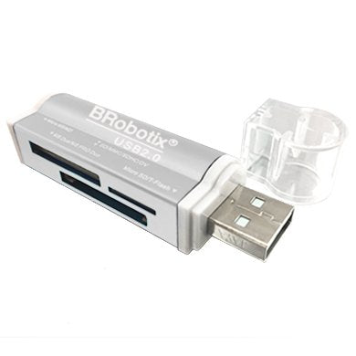 BRobotix 180420P Lector de tarjetas MS Duo, MicroSD (TransFlash), SD No Plata