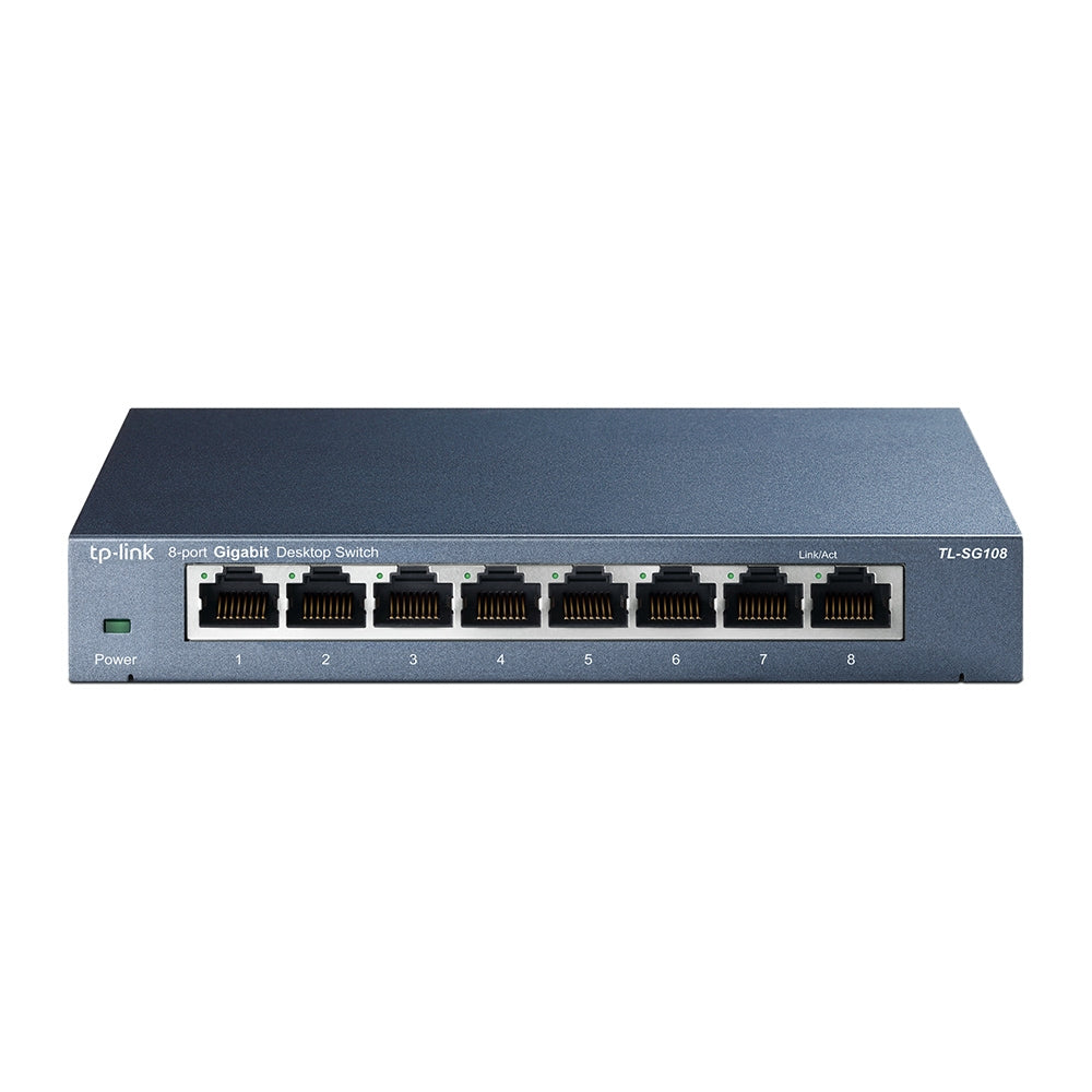 TP-Link TL-SG108 dispositivo de redes No administrado L2 Gigabit Ethernet (10/100/1000) Negro, Bidireccional completo (Full duplex), Montaje de pared