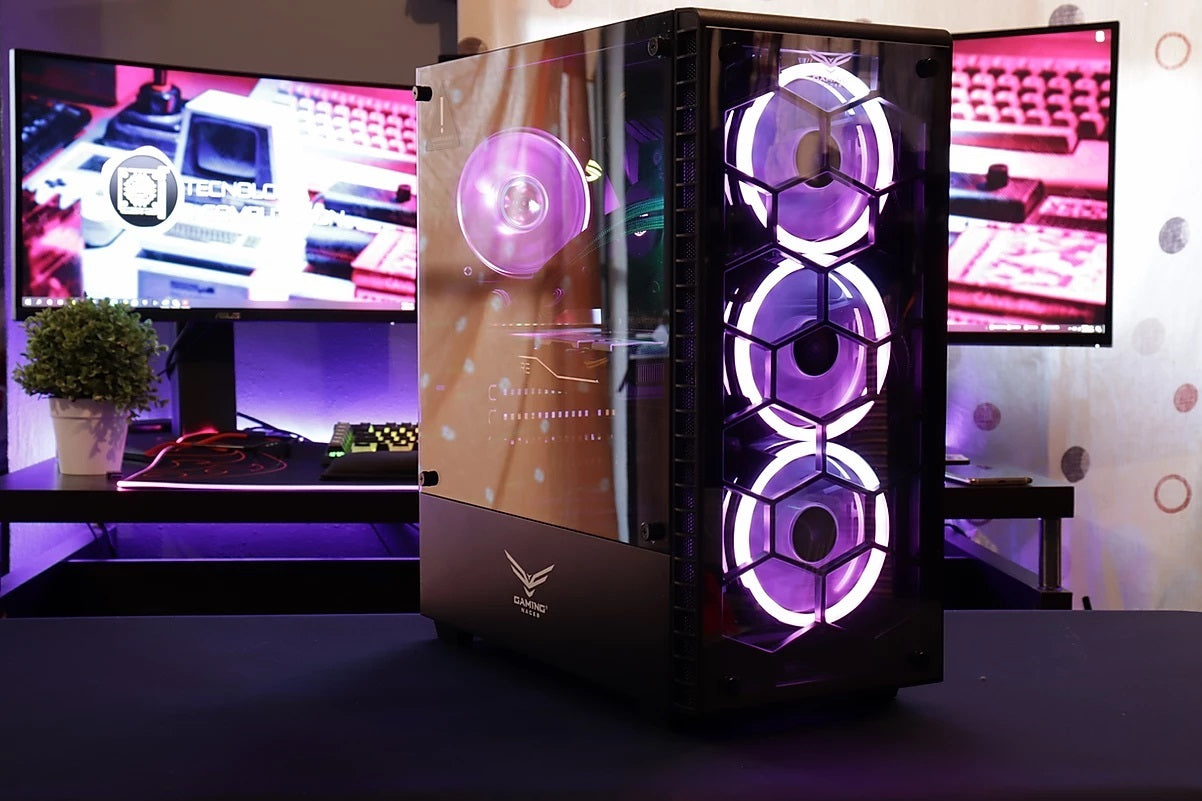 Gabinete Gaming Naceb Technology HYDRA Crystal Case, Full ATX, Negro