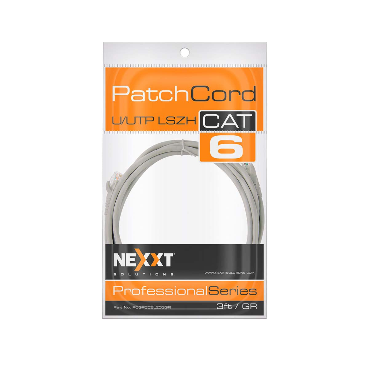 Nexxt Solutions PCGPCC6LZ03GR cable de red Gris 1 m Cat6 U/UTP (UTP)