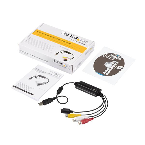 StarTech.com SVID2USB232 Dispositivos para capturar video Negro Composite + S-Video + RCA NTSC, PAL, SECAM