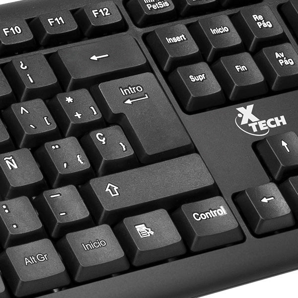 Xtech XTK-092S teclado Hogar USB QWERTY Español Negro, Tamaño completo (100%), Alámbrico