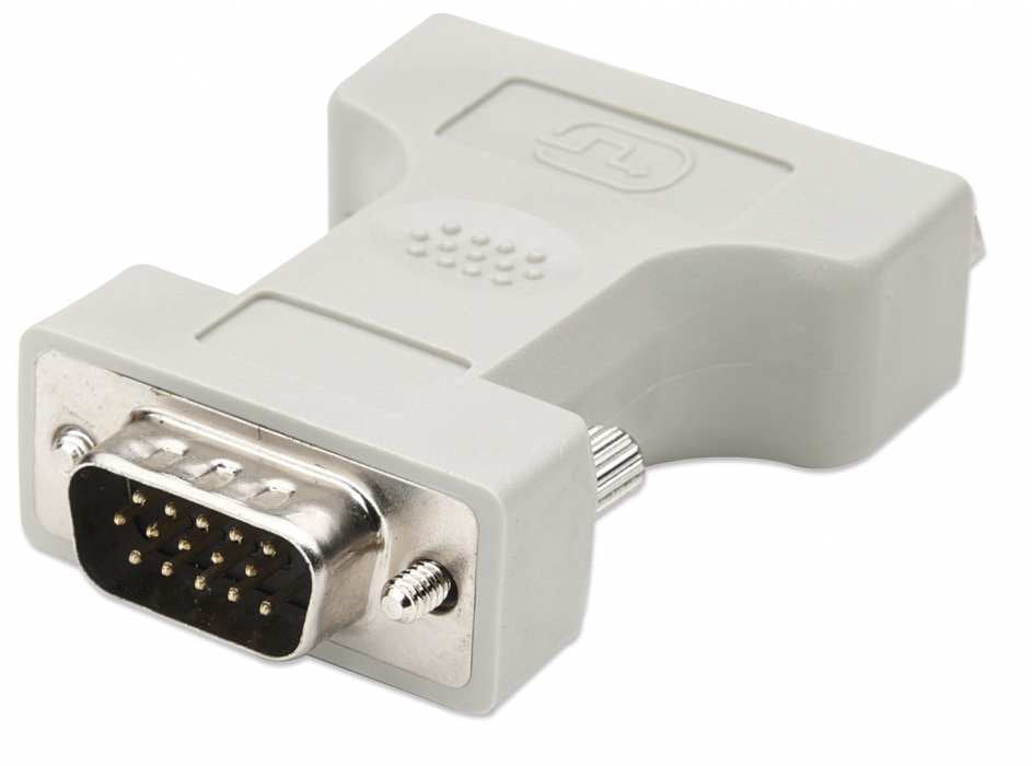 Manhattan Adaptador de Vídeo Digital Cable DVI-I HD15 M Macho Hembra