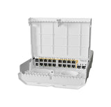 CRS318-16P-2S+OUT, netPower 16P, Switch Exteriores, 16 GEth PoE 802.3af/at, 2 SFP+ 10G, RouterOS/SwitchOS