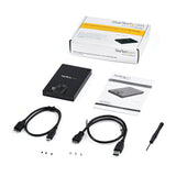 StarTech.com Caja para Disco Duro Cifrada - con Acceso por Huella Digital - para Unidades SATA de 2,5" cajas para discos duros externos 1 2.5 cm (2.5") SATA, Serial ATA II, Serial ATA III 9.5 mm