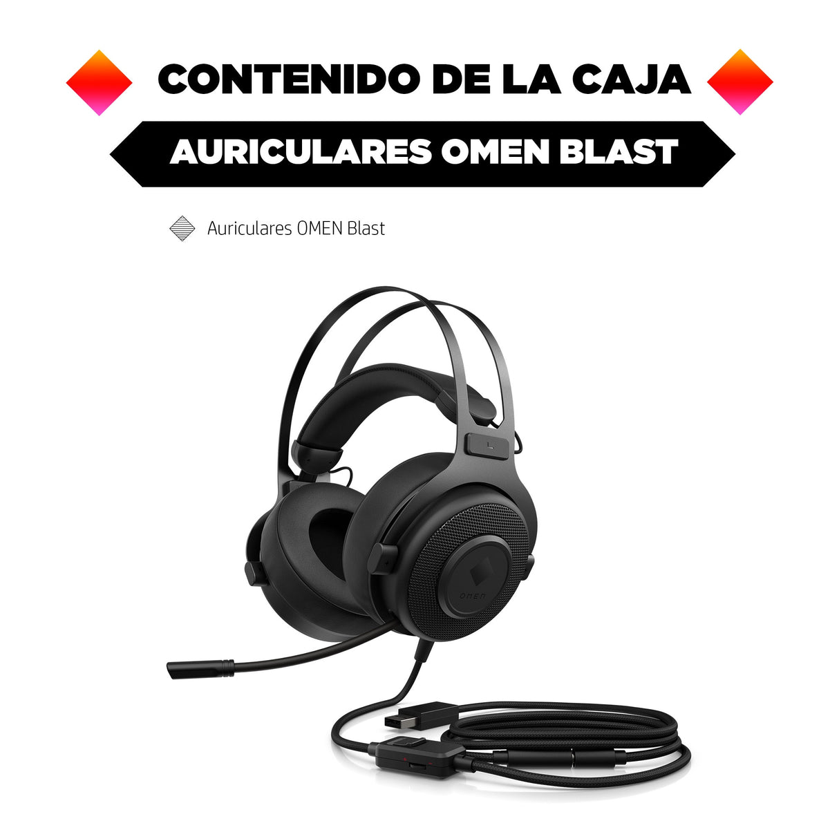 HP OMEN Audífonos Blast, Alámbrico, Juego, 390 g, 1A858AA#ABL | Audífonos y auriculares