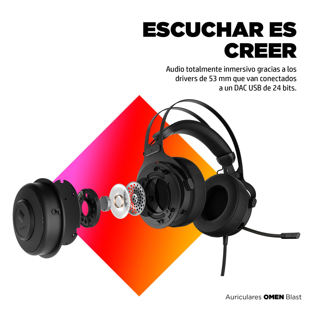 HP OMEN Audífonos Blast, Alámbrico, Juego, 390 g, 1A858AA#ABL | Audífonos y auriculares