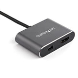 StarTech.com Adaptador de Vídeo Multipuertos USB-C - HDMI o Mini DisplayPort - 4K de 60Hz Adaptadores gráficos USB No Si