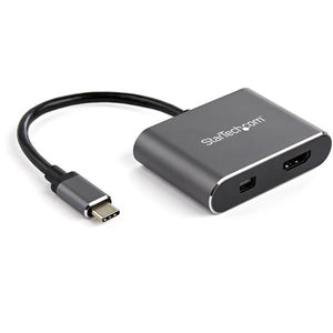 StarTech.com Adaptador de Vídeo Multipuertos USB-C - HDMI o Mini DisplayPort - 4K de 60Hz Adaptadores gráficos USB No Si