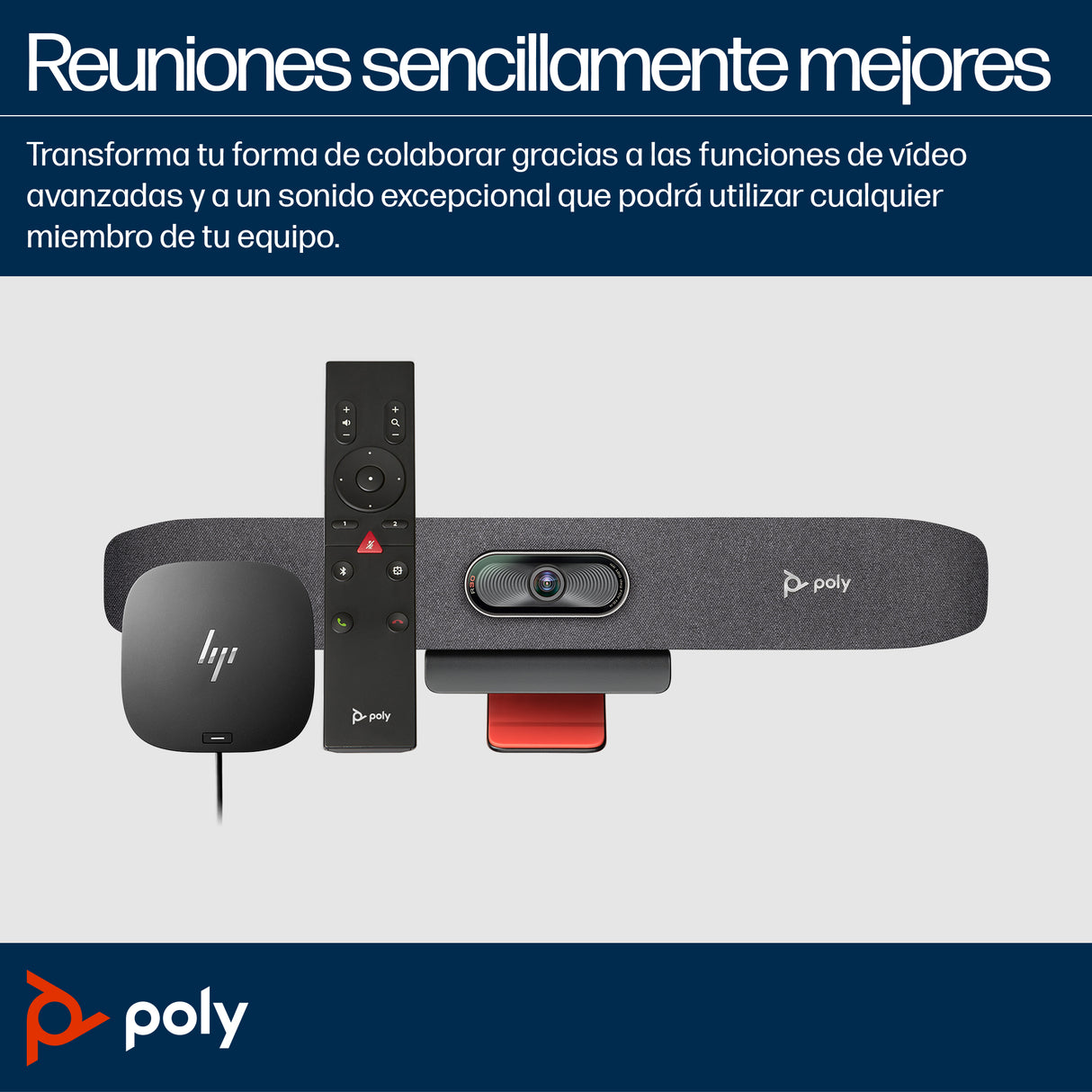 HP Poly Barra de video USB Poly Studio R30, 4K Ultra HD, 3840 x 2160 Pixeles, Gris