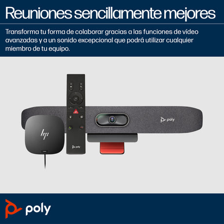 HP Poly Barra de video USB Poly Studio R30, 4K Ultra HD, 3840 x 2160 Pixeles, Gris