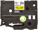 CINTA BROTHER TZE661 36MM P/PT300/500 NGRO/AMA
