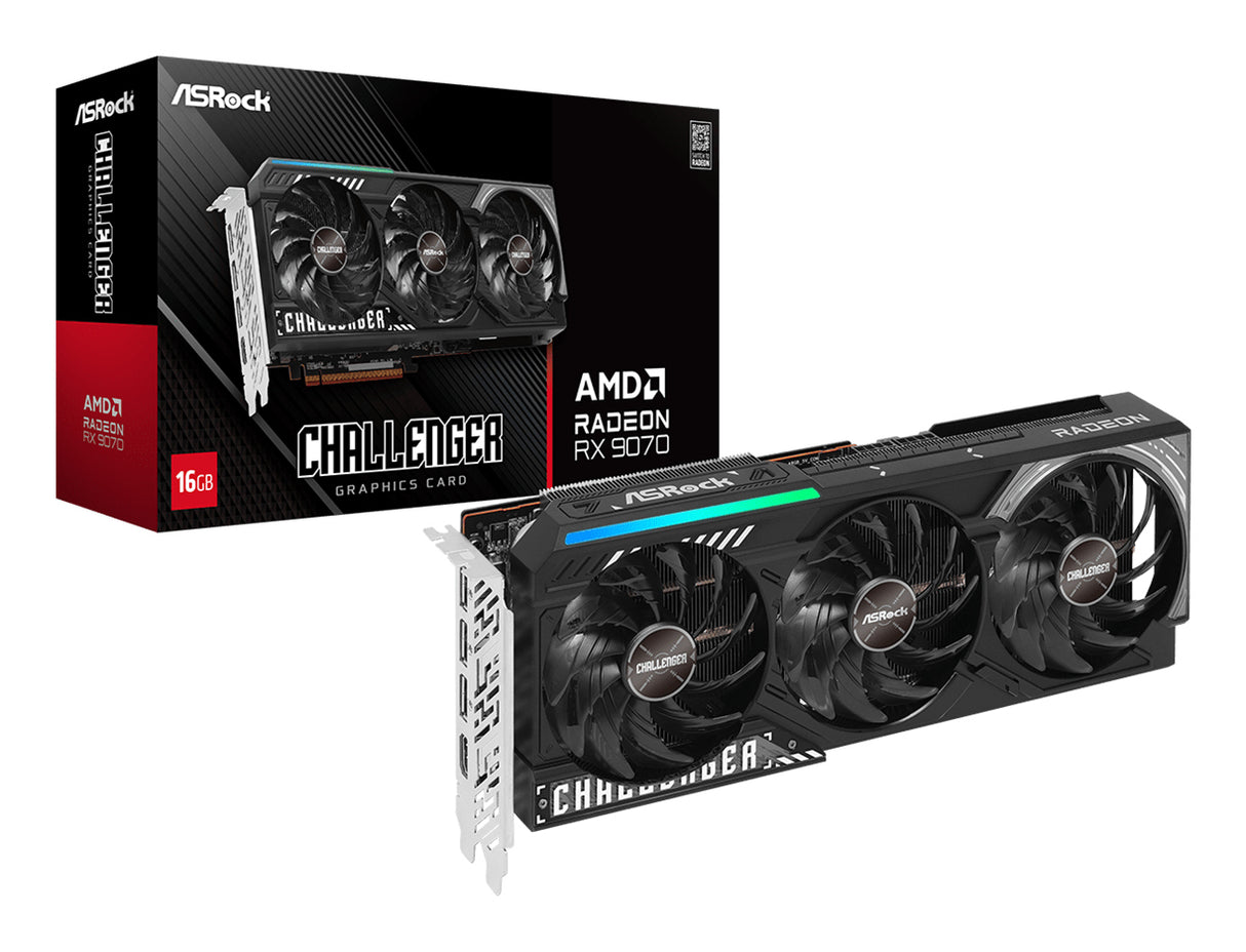 Asrock AMD Radeon RX 9070 Challenger 16GB GDDR6, 256 Bit, 7680 x 4320 Pixeles, PCI Express 5.0