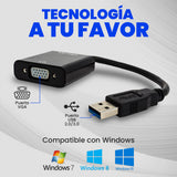 CONVERTIDOR VORAGO USB 2.0 / 3.0 A VGA (FULL HD CON USB 3.0) ADP-200