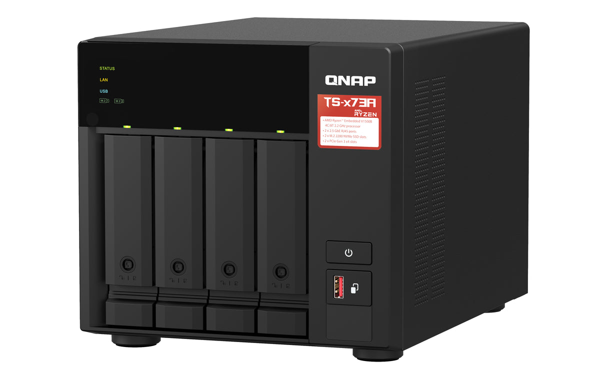 QNAP TS-473A Servidor 0 GB M.2, Serial ATA II, Serial ATA III 2.5,3.5,M.2 cm (2.5,3.5,M.2") 1