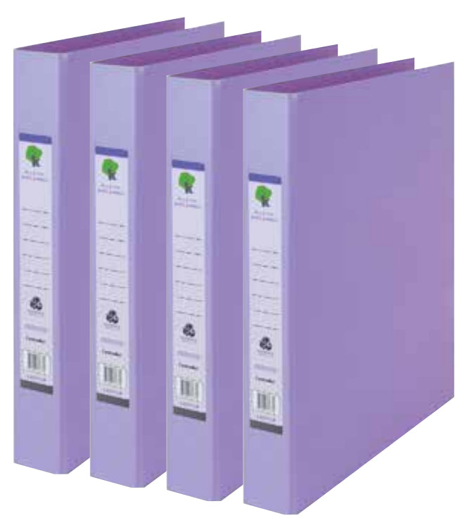 Techmakro KITCARP4-1LV carpeta de cartón Carta Lavanda, Anillo redondo, Almacenamiento, Cloruro de polivinilo (PVC)