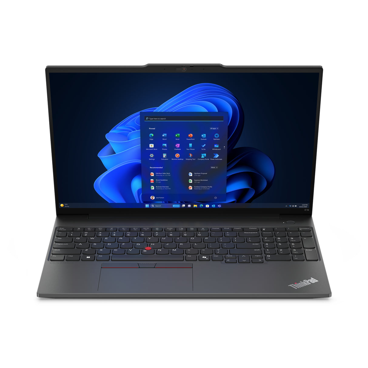 Lenovo ThinkPad E16 Gen 2 (Intel) Laptop Portátil Negro Concha Aluminio