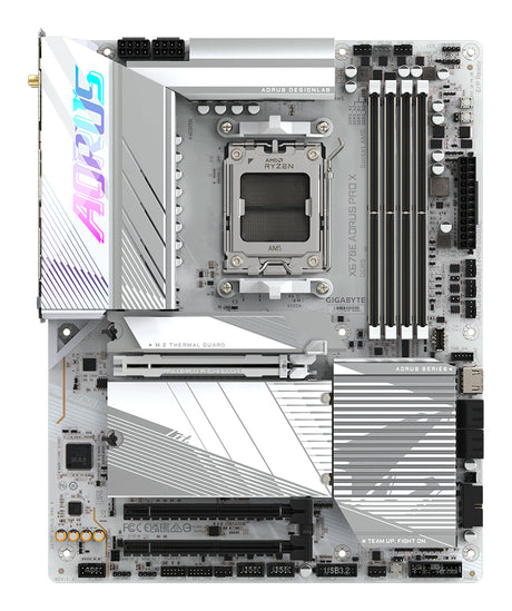 GIGABYTE X670E AORUS PRO X Placa base - Compatible con AMD Ryzen 9000 CPUs, 16+2+2 phases VRM, up to 8000MHz DDR5 (OC), 2xPCIe 5.0 + 2xPCIe 4.0 M.2, Wi-Fi 7, 2.5GbE LAN, USB 3.2 Gen 2x2 placas base AMD Zócalo AM5 AMD Ryzen 7000 Series Zócalo AM5