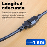 Manhattan Cable de alimentación C14 macho a C13 hembra, de monitor a CPU, 1,8 m, 10 A, negro, garantía de por vida Cable