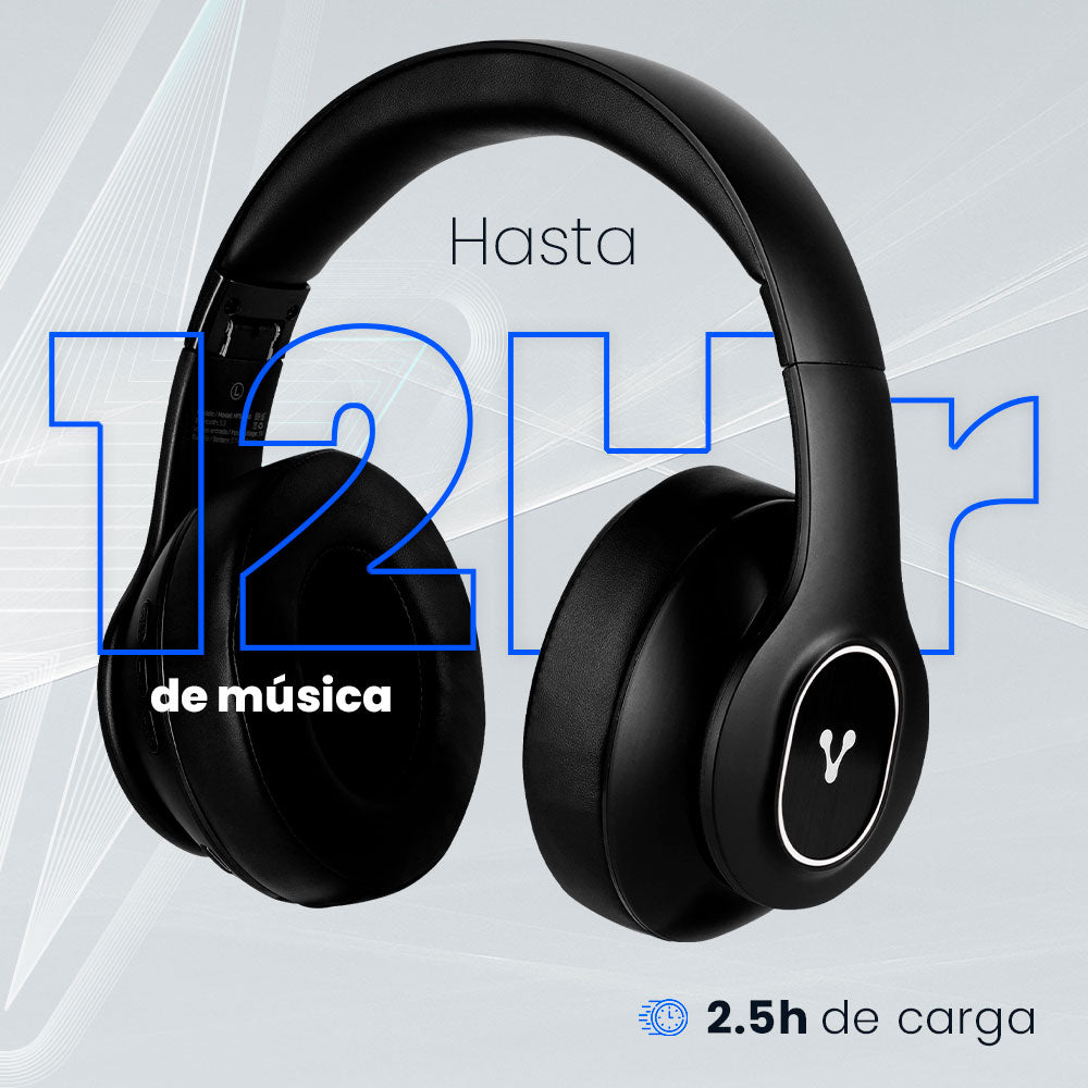 DIADEMA VORAGO HPB-350 BLUETOOTH/3.5MM/TF/FM  12HRS MANOS LIBRES PLEGABLES LUZ BLANCA