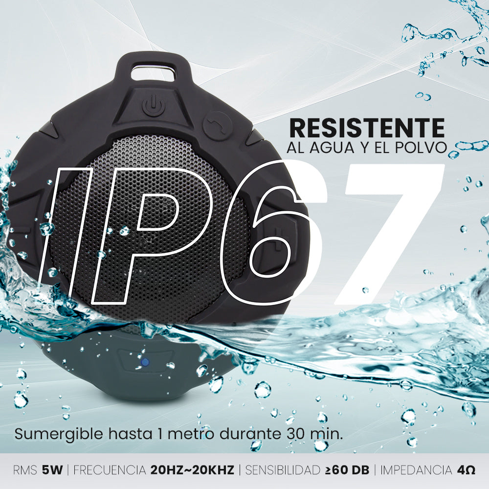 BOCINAS VORAGO POOL (RES. AGUA) BLUETOOTH IPX67 NEGRA  BSP-400