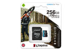 Kingston Technology Canvas Go! Plus Tarjeta microSDXC Canvas Go Plus 170R A2 U3 V30 de 256 GB con ADP Memoria Flash 256 
