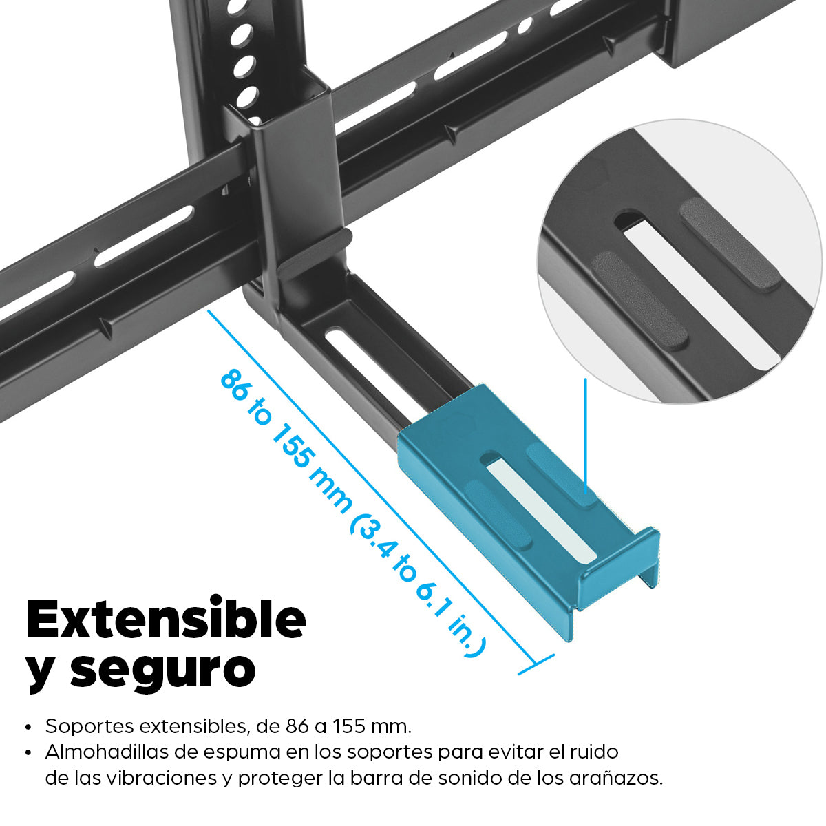 Soporte de Pared para Barra de Sonido Manhattan, TV, 10 kg, Negro