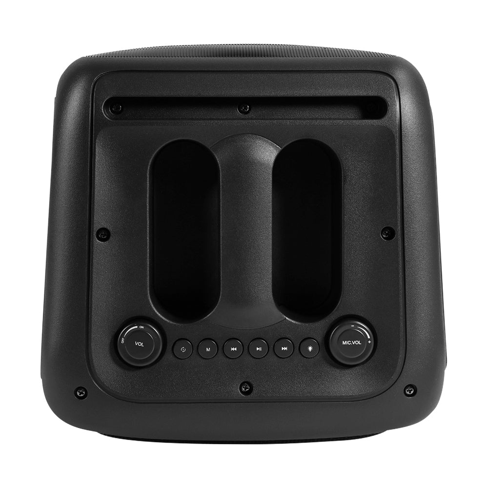 BAFLE VORAGO KSP-350 NEGRO 8" 30WATTS RMS TECNOLOGÍA DSP / USB / MSD/ 3.5MM /  RECARGABLE / TWS BT 5HRS CARGA USB TIPO C