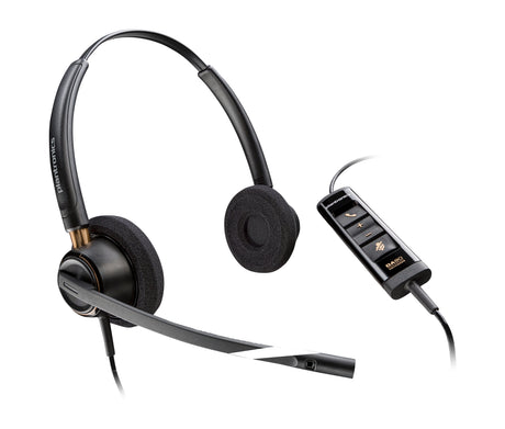 HP Poly Auriculares estéreo USB-A Poly EncorePro 525, Alámbrico, Llamadas/Música, Negro
