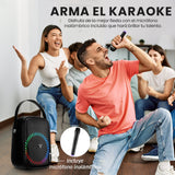 MINI BAFLE KARAOKE VORAGO KSP-455 40WATTS RECARGABLE 1 MICROFONO INALAMBRICO C/CORREAS TWS IPX5 BT 6HRS