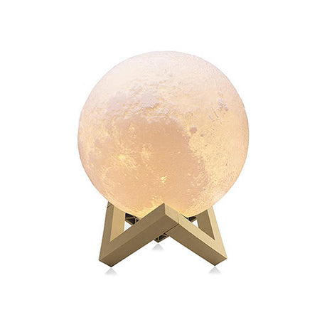 Highlink Luna Figura de decoración luminosa, Gris, Nuez, Madera, LAMPARA LUNA