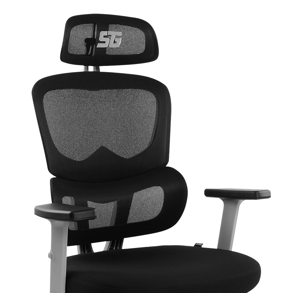 Vorago CGM-400-BK silla para oficina o computadora asiento acolchado respaldo de malla, Negro, Negro, Tela