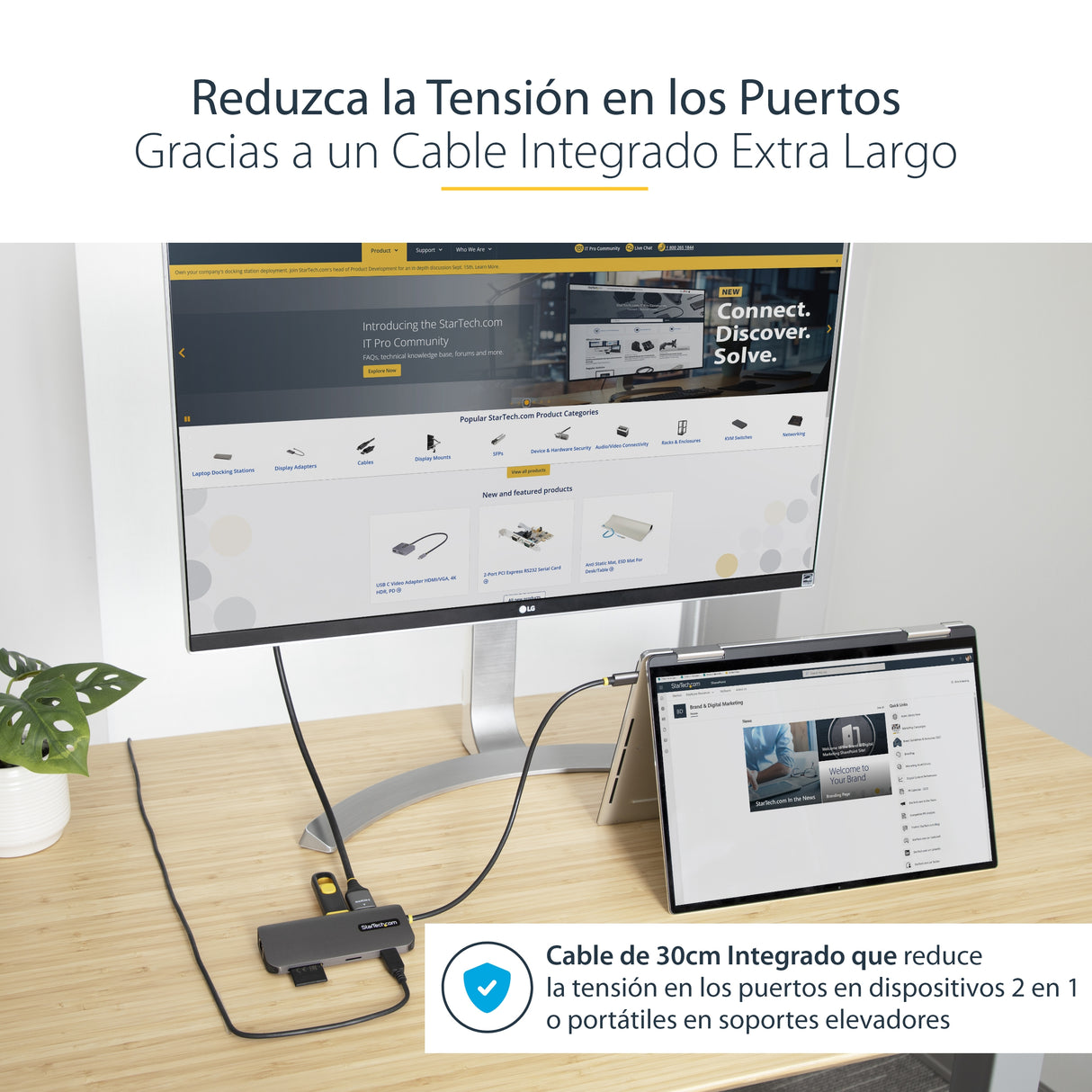 StarTech.com Adaptador Multipuertos USB C de Vídeo 4K a 60Hz, con Hub de 3 Puertos USB-A de 5Gbps, Entrega de Alimentación USB de 100W, Red Ethernet, SD/microSD, Cable de 30cm Laptop Alámbrico USB 3.2 Gen 1 (3.1 Gen 1) Type-C 3 1