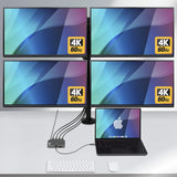StarTech.com QUAD-USB-HDMI-ADAPT Bases para portátiles y replicadores de puertos Alámbrico USB 3.2 Gen 1 (3.1 Gen 1) Typ