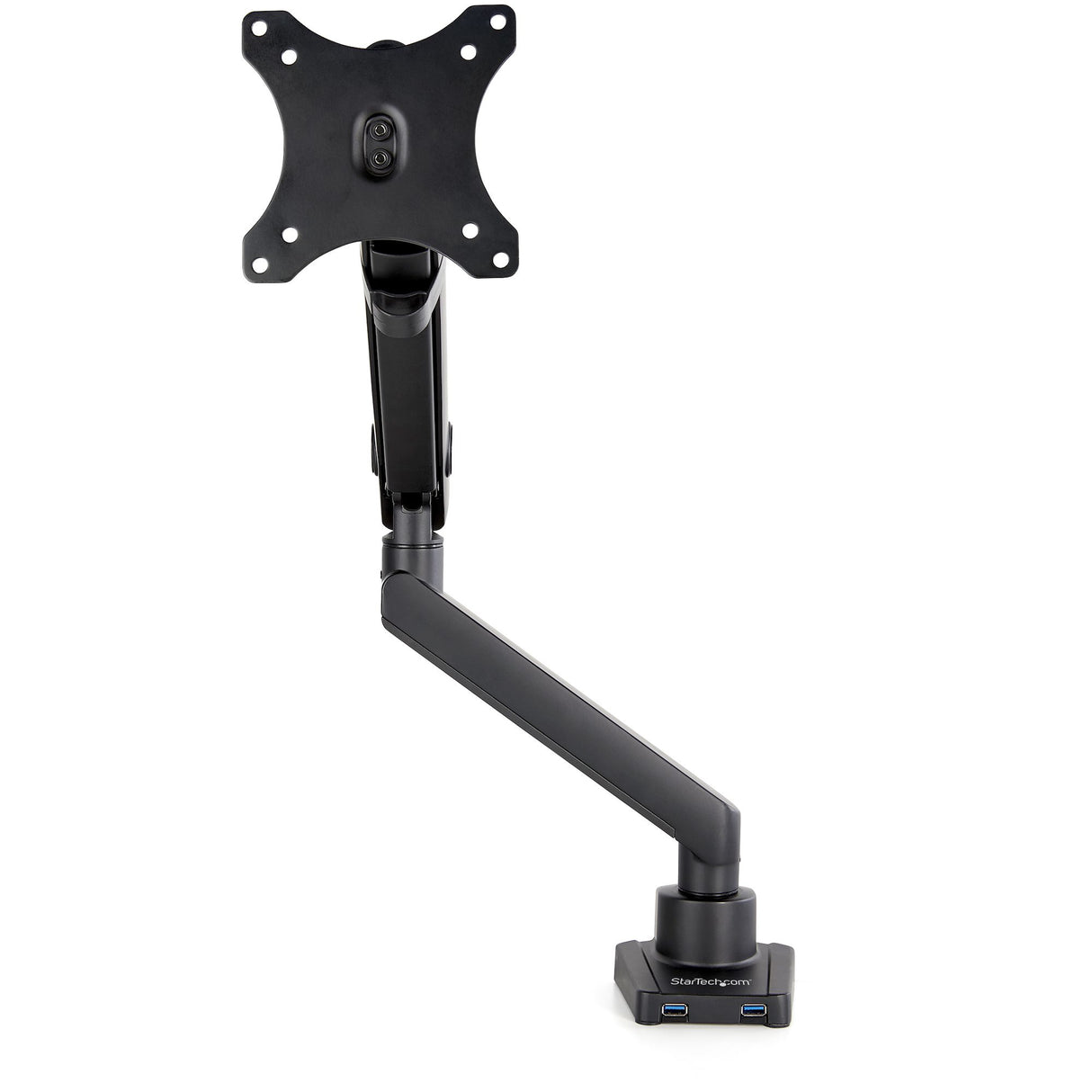StarTech.com Brazo de Escritorio para Pantalla - Soporte VESA para Monitor hasta 34" (8kg) - Soporte VESA Articulado con Movimiento Total - Hub USB 3.0 de 2 Puertos - Grommet o Abrazadera - Resorte Monitor Negro