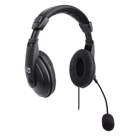 Manhattan Audífonos estéreo USB Auriculares Auriculares Diadema Oficina/Centro de llamadas Binaural