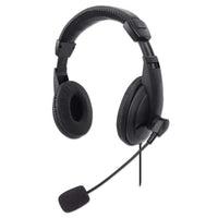Manhattan Audífonos estéreo USB Auriculares Auriculares Diadema Oficina/Centro de llamadas Binaural