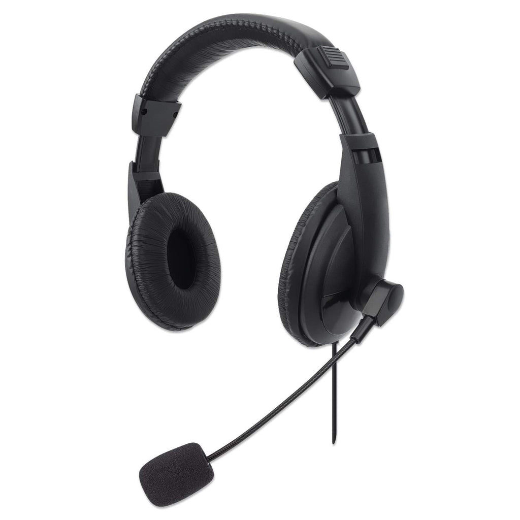 Manhattan Audífonos estéreo USB Auriculares Auriculares Diadema Oficina/Centro de llamadas Binaural