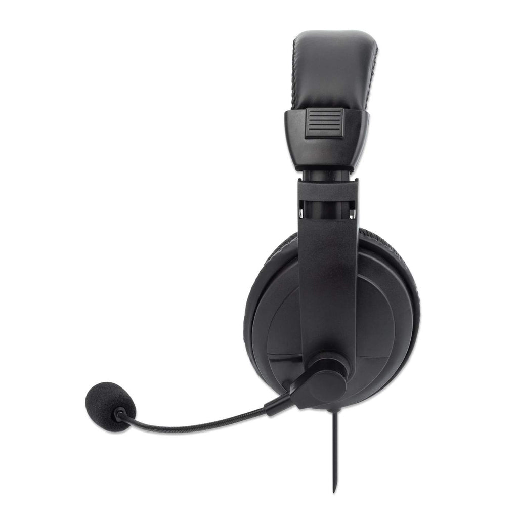 Manhattan Audífonos estéreo USB Auriculares Auriculares Diadema Oficina/Centro de llamadas Binaural