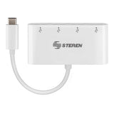 Steren USB-5260 nodo concentrador USB 3.2 Gen 1 (3.1 Gen 1) Type-C 5000 Mbit/s Blanco, 1 pieza(s)