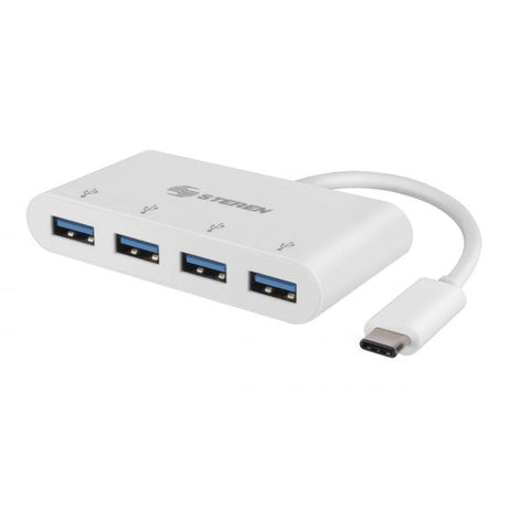 Steren USB-5260 nodo concentrador USB 3.2 Gen 1 (3.1 Gen 1) Type-C 5000 Mbit/s Blanco, 1 pieza(s)