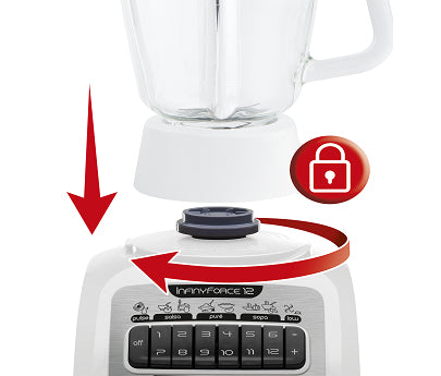 T-Fal LN8121MX licuadora 1.25 L Batidora de mesa 550 W Negro, Transparente, Blanco, Función de pulso
