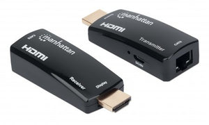Manhattan Kit extensor HDMI compacto 1080p@60 Hz por Ethernet, extiende la señal hasta 60 m mediante